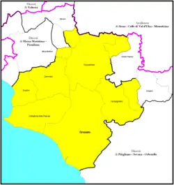 Diecéze Grosseto na mapě