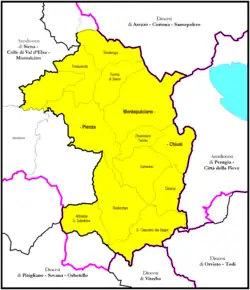 Diecéze Montepulciano-Chiusi-Pienza na mapě