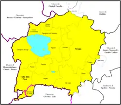Arcidiecéze Perugia-Città della Pieve na mapě
