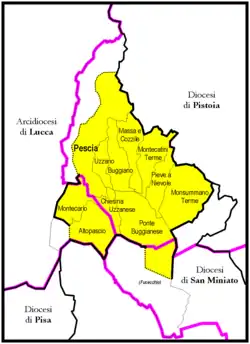 Diecéze Pescia na mapě