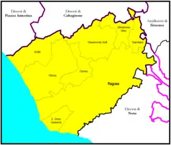 Diecéze Ragusa na mapě