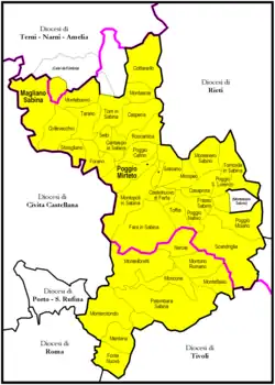 Diecéze Sabina-Poggio Mirteto na mapě