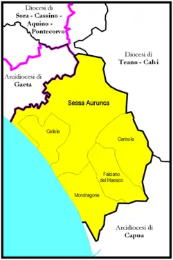 Diecéze Sessa Aurunca na mapě