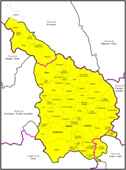 Diecéze Sora-Cassino-Aquino-Pontecorvo na mapě