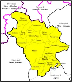 Diecéze Teano-Calvi na mapě