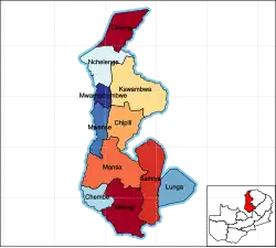 Provincie Luapula a její distrikty