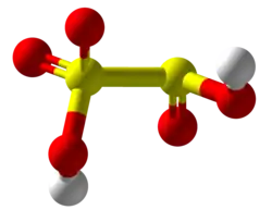 Model molekuly kyseliny disiřičité