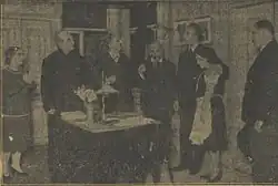 Představení hry Pan Učitel v Divadle Akropolis Žižkov. 8. prosince 1930