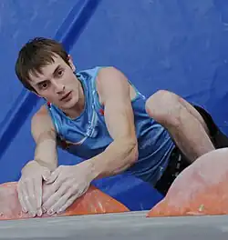 Dmitrij Šarafutdinov na SP 2012 v boulderingu v Mnichově