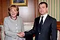 Německá kancléřka Angela Merkelová a Dmitrij Medveděv (2008)