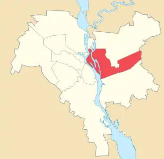 Poloha rajónu v Kyjevě