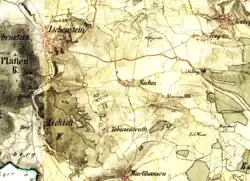 Dobrošov (Tobiesenreuth) na mapě z poloviny 19. století