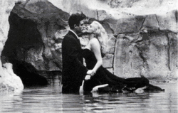 La dolce vita, M.Mastroianni a A.Ekberg