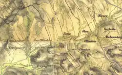 Dolní Olešná na mapě z 19. století