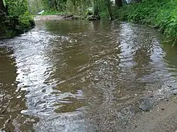 Dolní tok potoka, brod u Kamenného přívozu