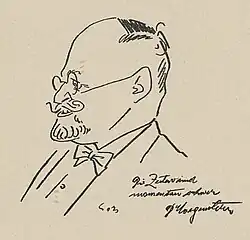 Dominik Morgenstern, karikatura od malíře Ivana Sorse (1932)