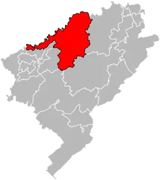 Kanton na mapě arrondissementu Besançon