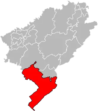 Kanton na mapě departementu Doubs