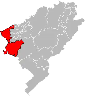 Kanton na mapě departementu Doubs