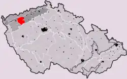 Doupovské hory na mapě Česka