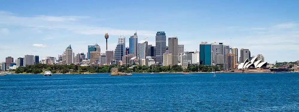 Centrální obchodní oblast v Sydney ze severovýchodu