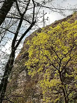 Detail kříže ze silničky Prokopským údolím