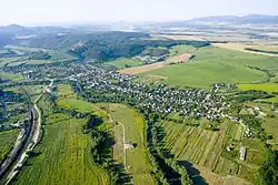 Letecký snímek obce