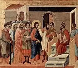 Ježíš na Herodově dvoře, Duccio, asi 1310