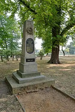 Duchcov, sady Rudé armády, pomník obětem katastrofy na dole Dölinger[1]