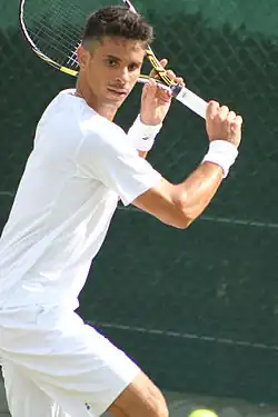 Rogério Dutra da Silva v kvalifikaci Wimbledonu 2014