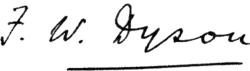 Frank Dyson – podpis