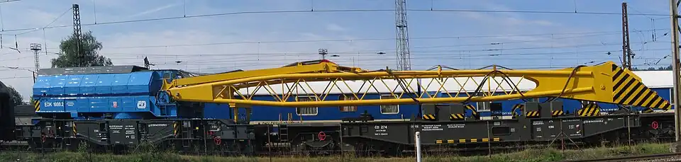 Kolejový jeřáb EDK 1000 v České Třebové