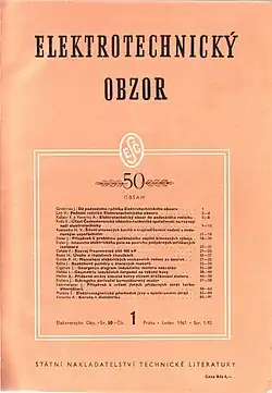 Obálka Elektrotechnického obzoru z roku 1961