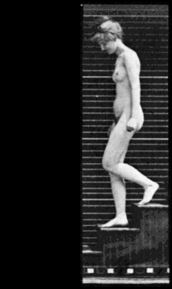 Eadweard Muybridge (1830–1904): Žena scházející po schodech, studie pohybu, 1887