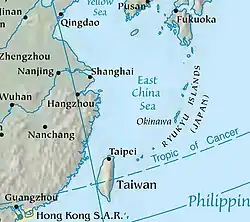 Umístění souostroví Rjúkjú