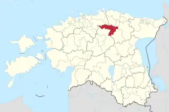 Obec Tapa v rámci kraje Lääne-Virumaa