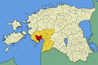 Obec Audru v rámci kraje Pärnumaa (před rokem 2017)