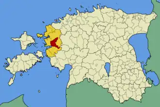 Obec Martna v rámci kraje Läänemaa (před rokem 2017)