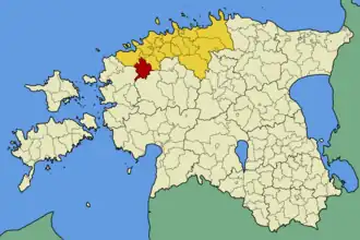 Obec Nissi v rámci kraje Harjumaa (před rokem 2017)