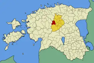 Obec Väätsa v rámci kraje Järvamaa (před rokem 2017)