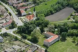 Letecký pohled na Egyed