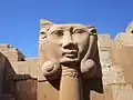 Obraz bohyně Hathor v chrámu Satet (ostrov Elephantine)