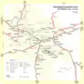 Mapa železničního uzle v Norimberku - 2021