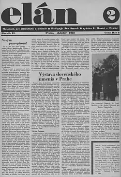 Titulní strana časopisu Elán