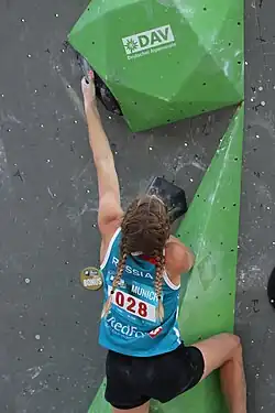 Jelena Krasovská na SP 2017 v boulderingu v Mnichově