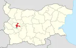 Obština na mapě Bulharska