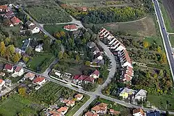 Letecký pohled na Emőd