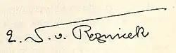 Emil Nikolaus von Reznicek – podpis