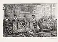 V knihovně, rytina, 1915