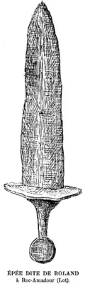 Obrázek starobylého meče, údajně Durandalu rytíče Rolanda